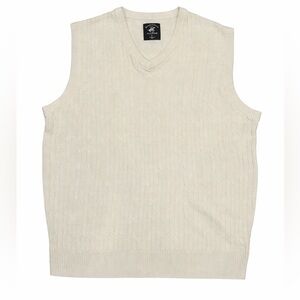 Vintage Beverly Hills Polo Club Men’s Cream Cable Knit V-Neck Sweater Vest XL